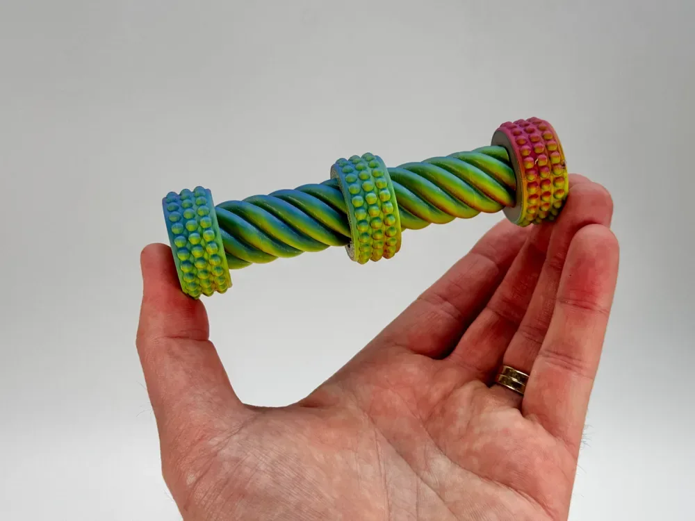 Rainbow twist fidget roller